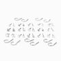 Silver Geometric Stud Earrings - 20 Pack,
