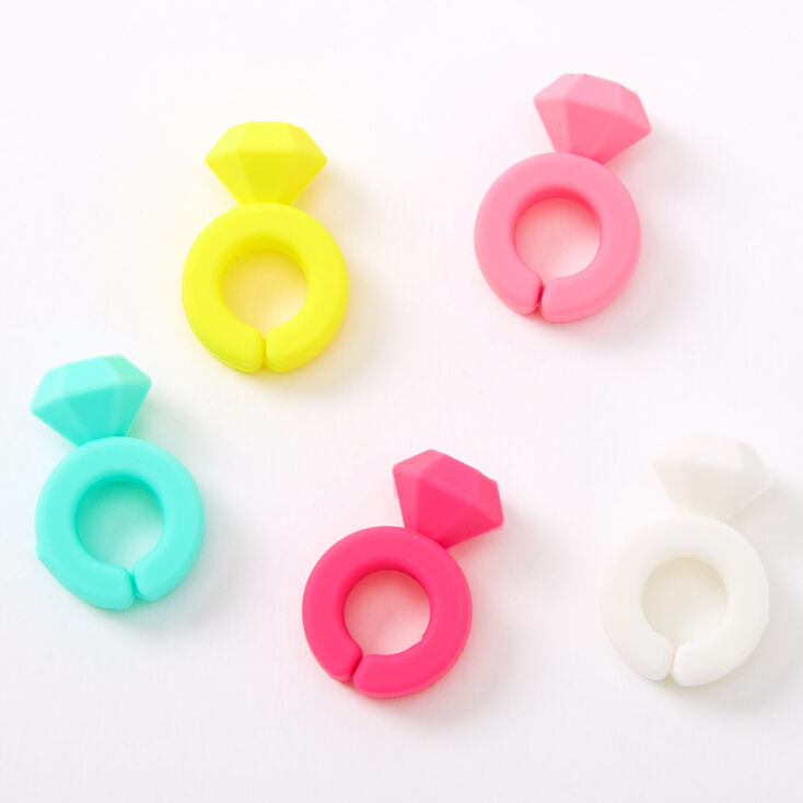 Silicone Wedding Ring Drink Marker Set - 5 Pack,