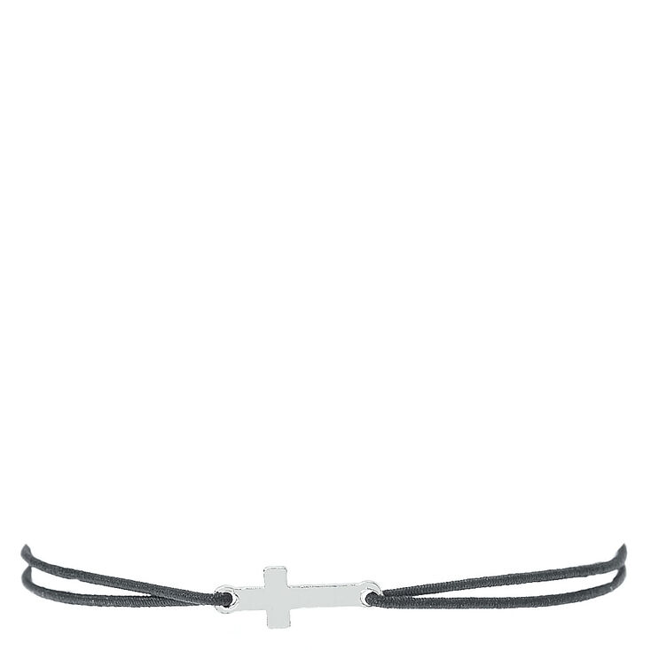 Black Double Stretch Bracelet with Cross,