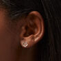 Silver Daisy Outline Stud Earrings,