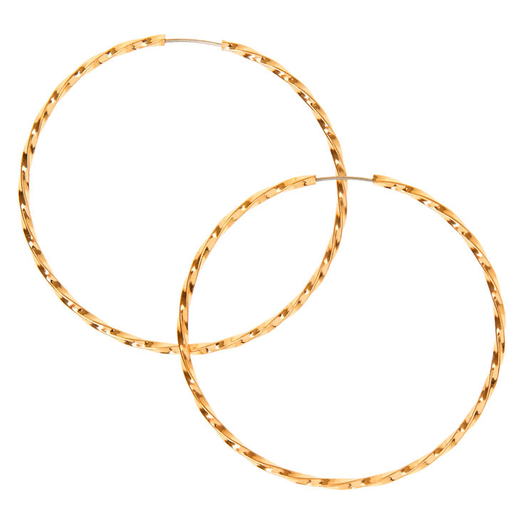 Gold 40MM Twist Hoop Earrings,