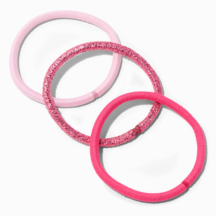 Tonal Pink Lurex Hair Ties - 12 Pack,