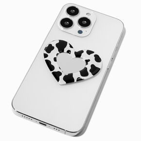 Cow Print Heart Shaped Phone Case Mirror,