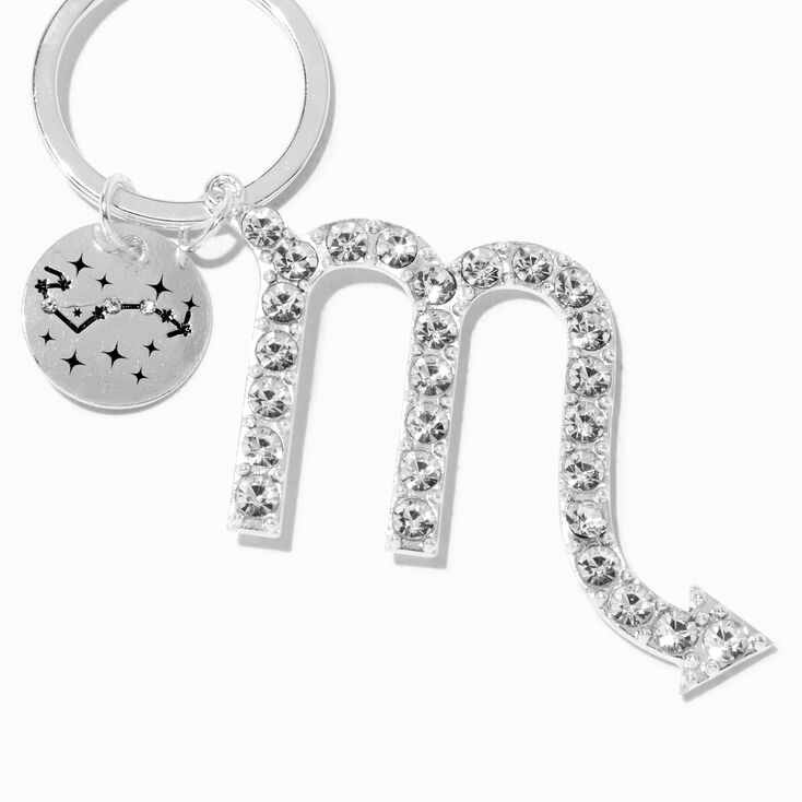 Scorpio Mystical Gem Silver Zodiac Keychain,