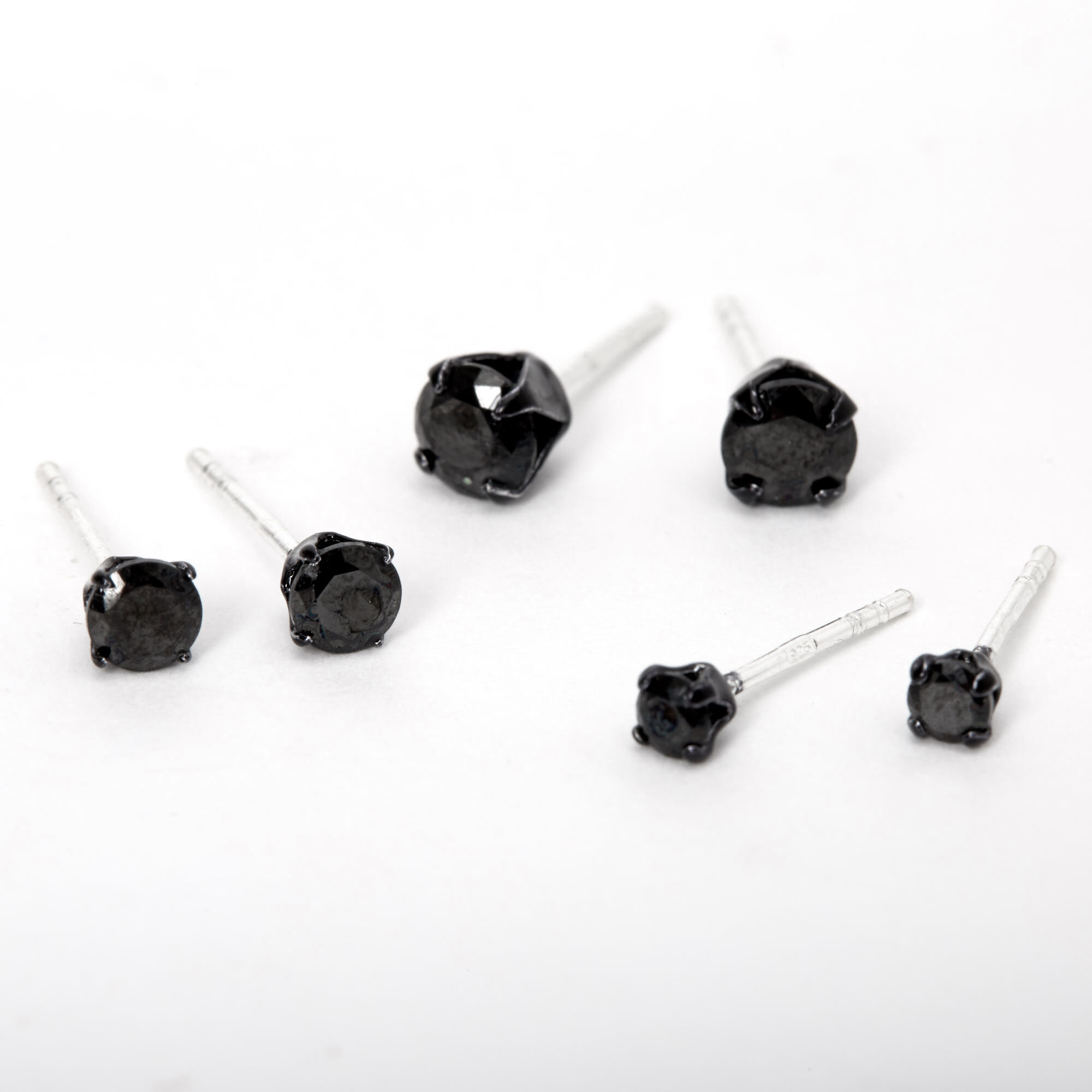 Black cubic zirconia stud earrings deals