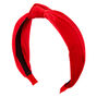 Velvet Knotted Headband - Red,