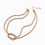 Gold-tone Twisted Double Rope Knot Multi-Strand Necklace,