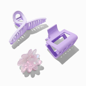 Marble Purple Tonal Flower Hair Claws - 3 Pack,