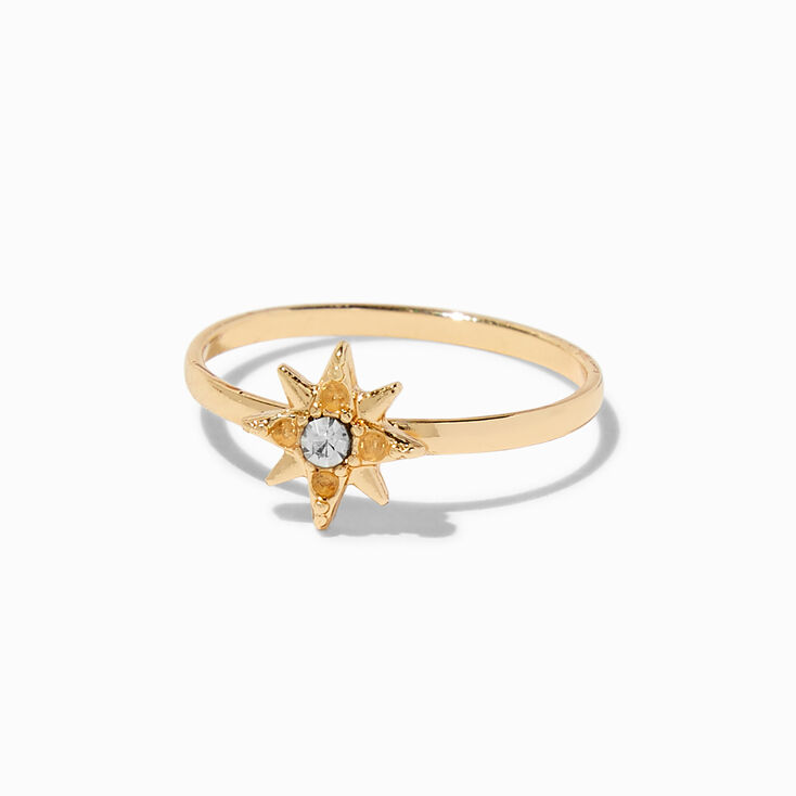 Gold-tone Geometric Celestial Ring Set - 8 Pack,