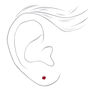 14kt White Gold 3mm July Ruby Crystal Ear Piercing Kit with Ear Care Solution,