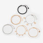 Gold, Black, &amp; Silver Mixed Bracelets - 6 Pack,