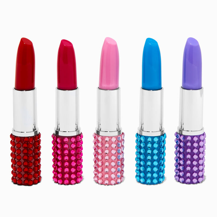 Lipstick-Shaped Bling Pen Set in Lips Case,